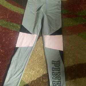 PINK Victoria's Secret Gray and Light Pink Leggings